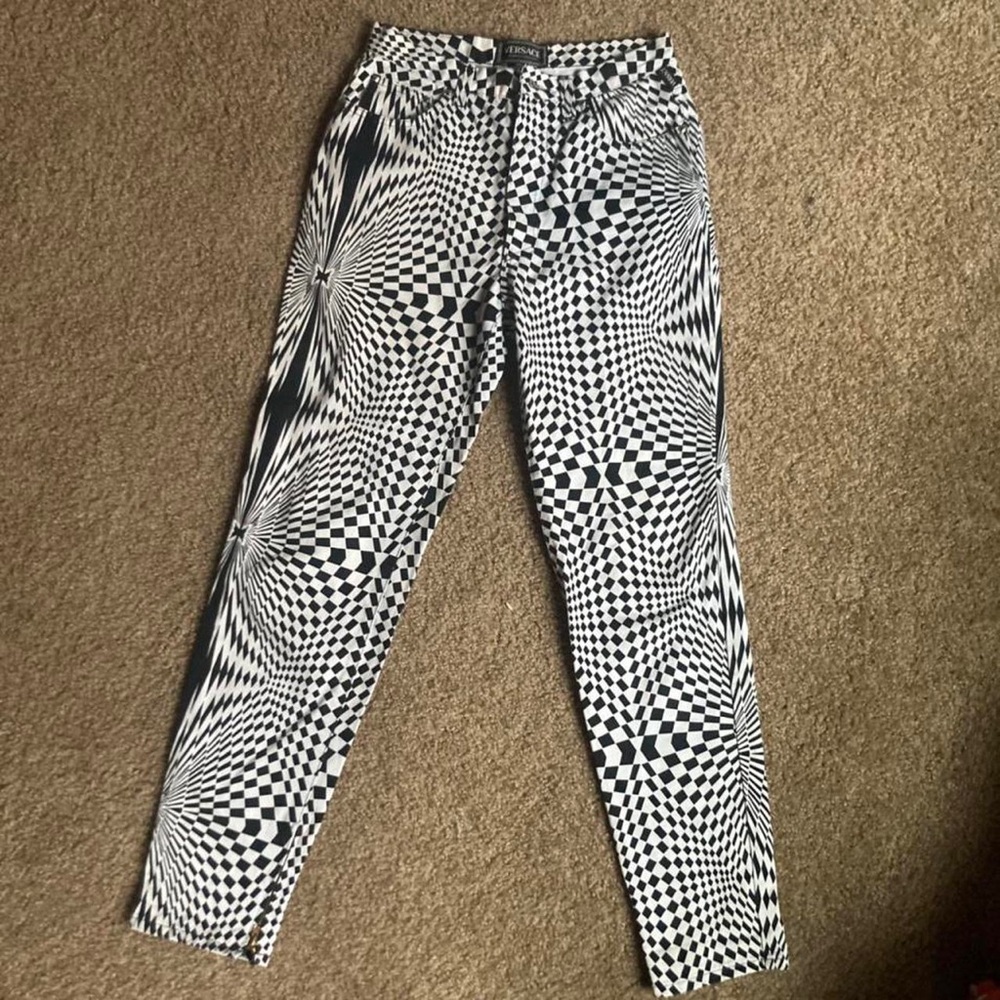 80s vintage versace jeans couture optical illusion jeans size 28